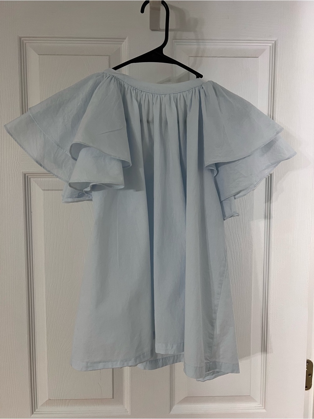 Pinch Light Blue Ruffle top
